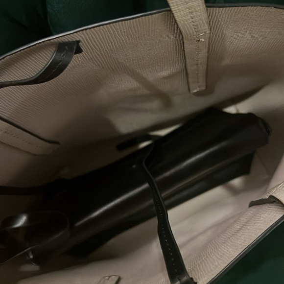 Zara Black Tote Tie Top with Inner Pouch A06 - Picture 6 of 6